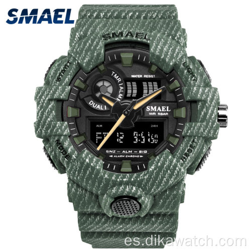 Reloj deportivo de vaquero de lujo de la marca SMAEL, analógico ArmyWaterproof
